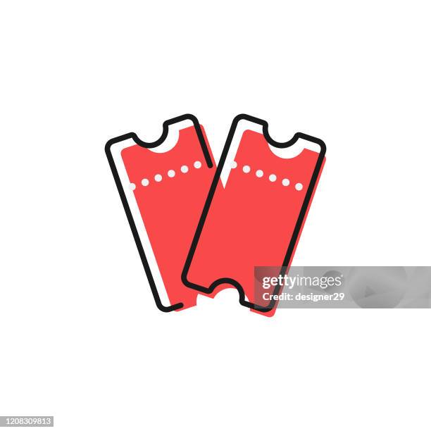 two red tickets icon flat design on white background. - easy access stock illustrations