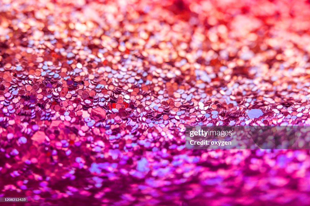 Abstract Glitter Pink Red Bokeh Background Holiday Luxury Pattern Macro