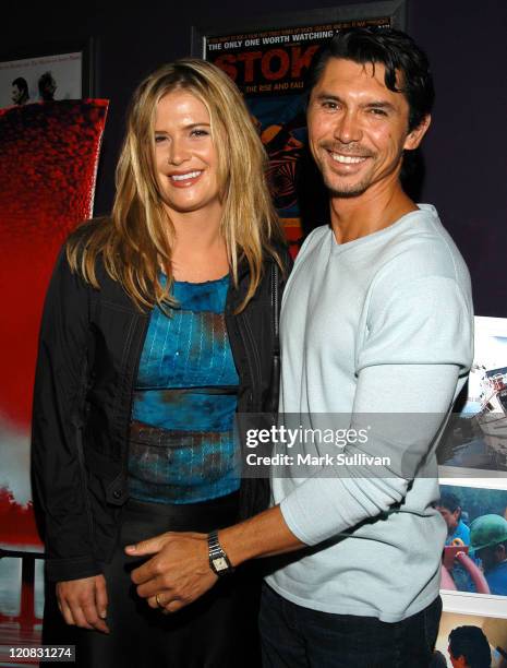 Kristy Swanson and Lou Diamond Phillips during Premiere Screening of "Red Water" at Laemmle Theater in Santa Monica, California, United States.