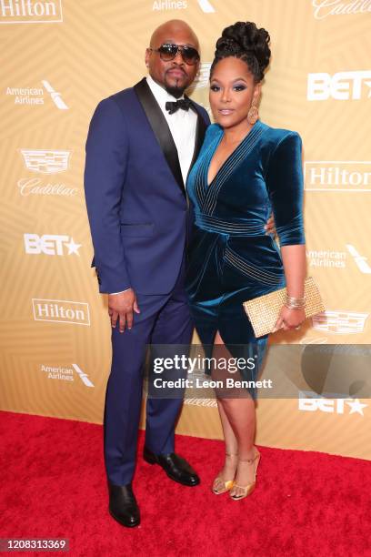 Omar Epps and his wife Keisha Epps attend American Black Film Festival Honors Awards Ceremony at The Beverly Hilton Hotel on February 23, 2020 in...