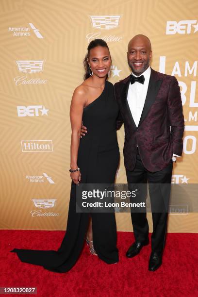Nicole Friday and Jeff Friday attend American Black Film Festival Honors Awards Ceremony at The Beverly Hilton Hotel on February 23, 2020 in Beverly...
