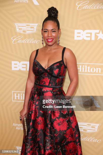 Angela Lewis attends American Black Film Festival Honors Awards Ceremony at The Beverly Hilton Hotel on February 23, 2020 in Beverly Hills,...