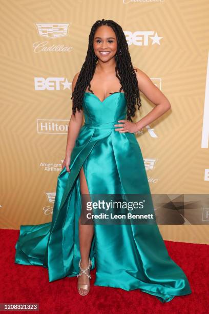 Tanisha Long attends American Black Film Festival Honors Awards Ceremony at The Beverly Hilton Hotel on February 23, 2020 in Beverly Hills,...