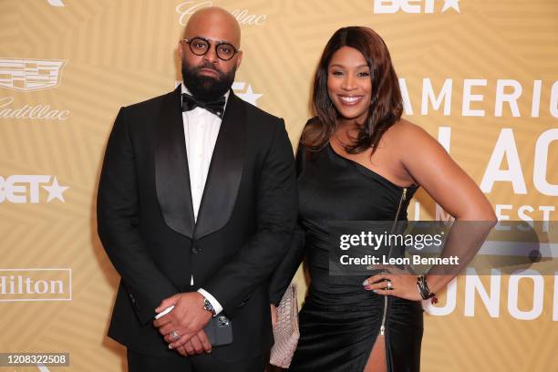Ty Walker and Keisha Walker attend American Black Film Festival Honors Awards Ceremony at The Beverly Hilton Hotel on February 23, 2020 in Beverly...
