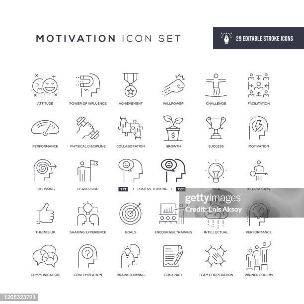 motivation editierbare strichliniensymbole - siegerpose stock-grafiken, -clipart, -cartoons und -symbole