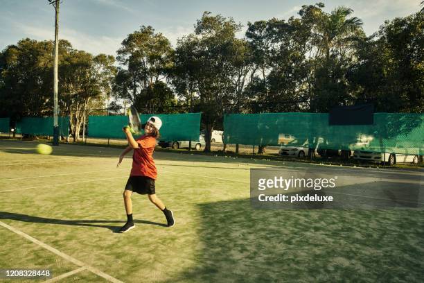 det är en gedigen avkastning - australia tennis bildbanksfoton och bilder