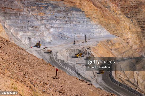 open pit copper mine, salt lake city , utah, usa - mine workings stock pictures, royalty-free photos & images