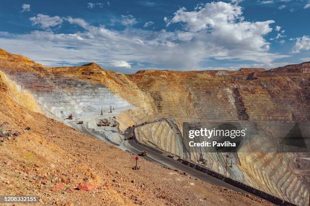 open pit copper mine, salt lake city , utah, usa - mine workings stock pictures, royalty-free photos & images