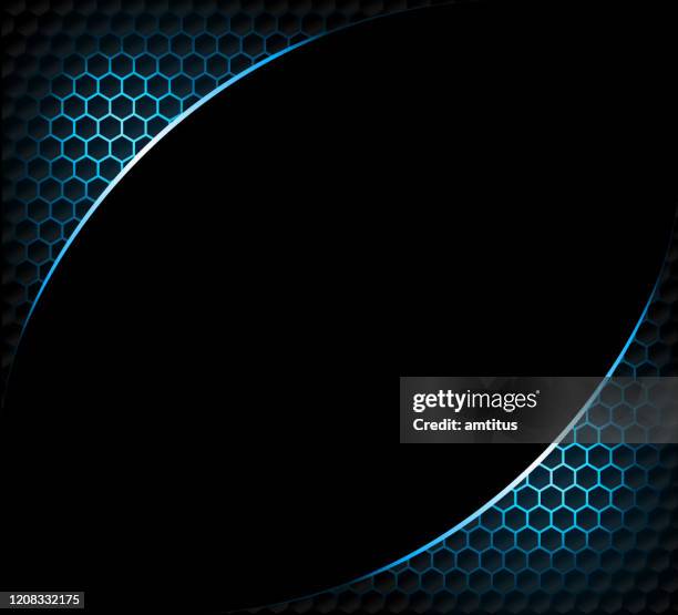 cool hexagon corner - metallic surface stock illustrations