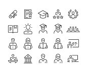 Education and Students Icons - Classic Line Series