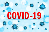 COVID-19 COVID-19 outbreak concept. Coronavirus danger and public health risk disease and flu outbreak. Pandemic medical concept with dangerous cells. Vector illustration