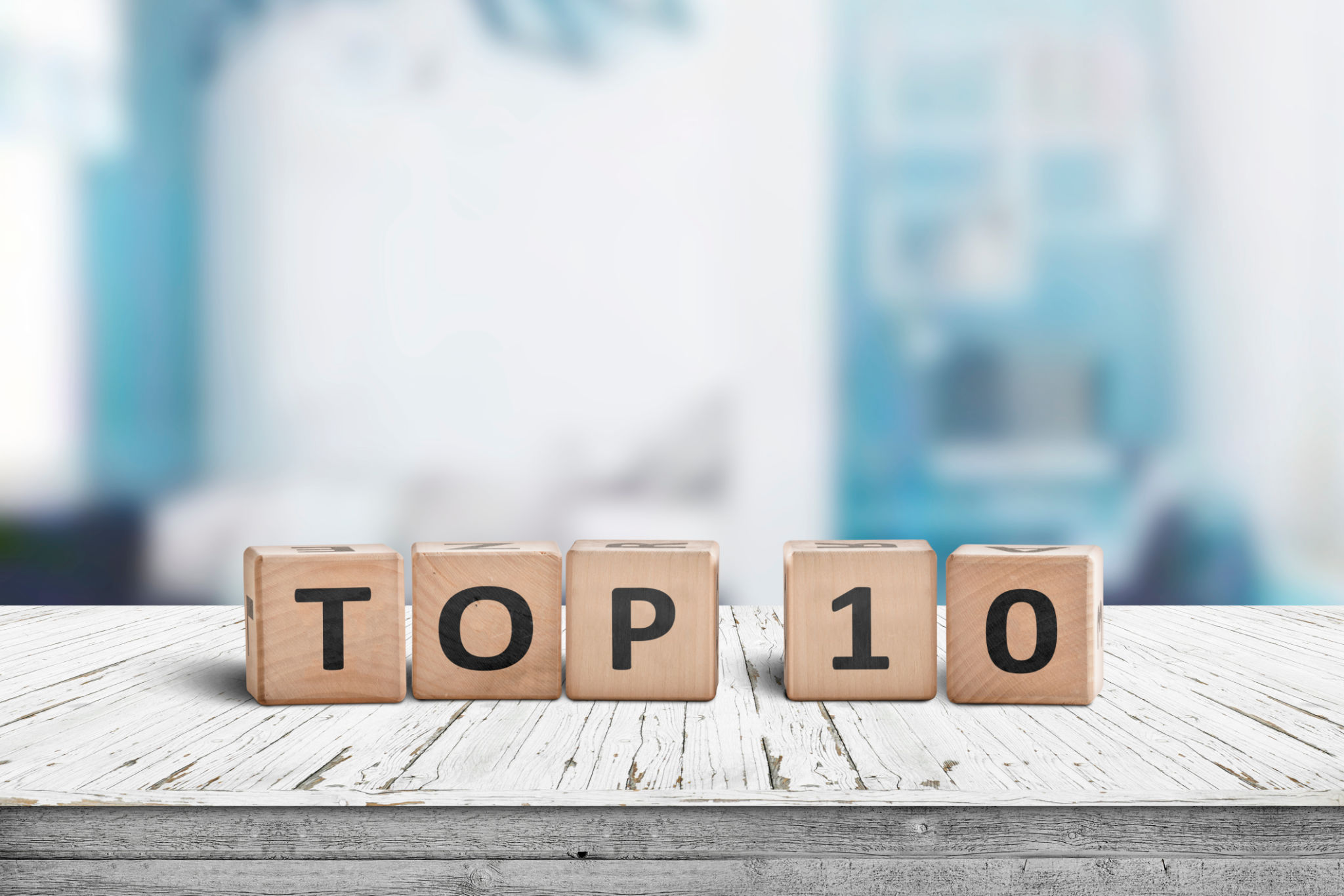 Top 10 sign made of wooden dices Top 10 sign made of wooden dices