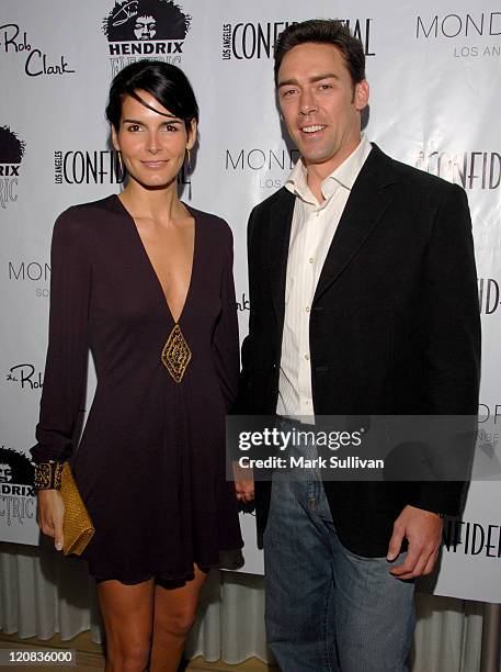 Angie Harmon and Jason Sehorn during Los Angeles Confidential Magazine in Association with Morgans Hotel Group Celebrates the 2007 Oscars with Forest...