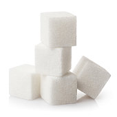 Sugar cubes on white