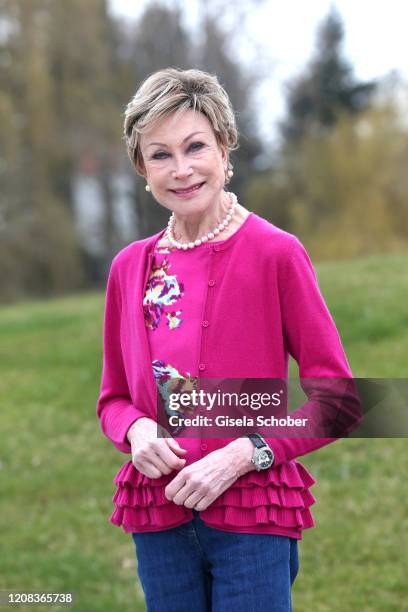 German doctor and television presenter Dr. Antje-Katrin Kuehnemann stays at home and supports her husband during Corona virus on March 26, 2020 in...