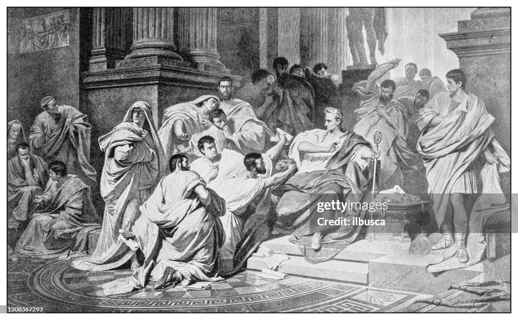 Antique illustration of important people of the past: The Ides of March