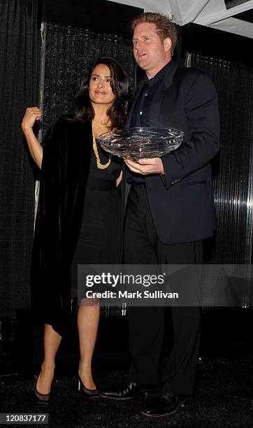 Salma Hayek and Stephen McPherson during Oceana Celebrates 2006 Partners Award Gala - Red Carpet and Inside at Esquire House 360 in Beverly Hills,...