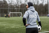 Beautiful Young Female Muslim Soccer Coach