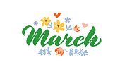 March - Hand drawn lettering