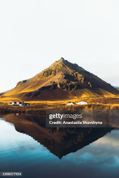 golden reflection hour in iceland - westfjords iceland stock pictures, royalty-free photos & images