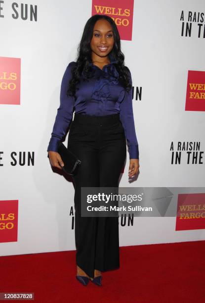 Actress Angell Conwell arrives at the west coast screening of "A Raisin In The Sun" held on February 11, 2008 in Los Angeles, California.