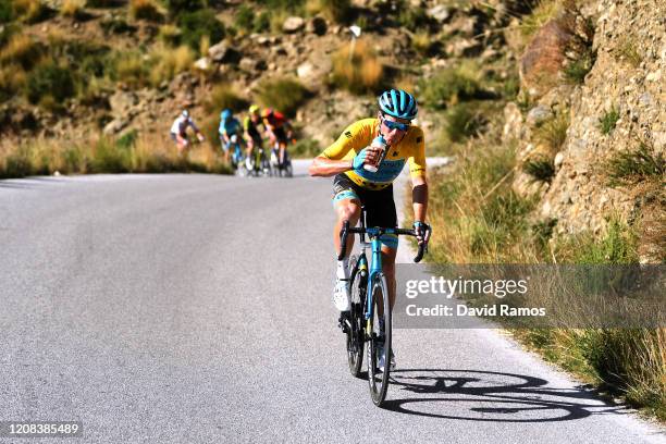 Jakob Fuglsang of Denmark and Astana Pro Team Yellow Leader Jersey / during the 66th Vuelta a Andalucía - Ruta del Sol 2020, Stage 4 a 125km stage...