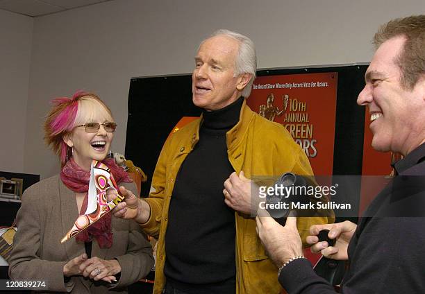 Mike Farrell, Shelley Fabares and Jeff Margolis executive producer of The 10th Annual Screen Actors Guild Awards