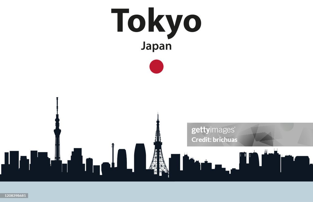 Vector illustration of Tokyo cityscape silhouette