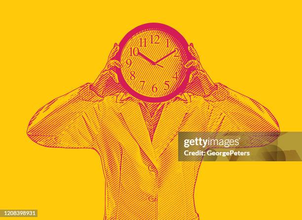 stress durch zeit - biologische uhr stock-grafiken, -clipart, -cartoons und -symbole