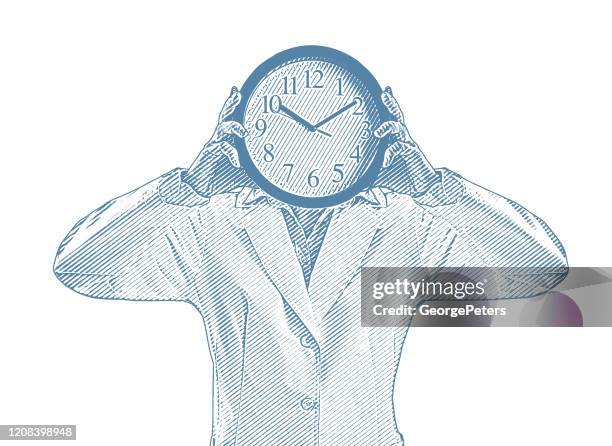 stress caused by time - over time stock illustrations