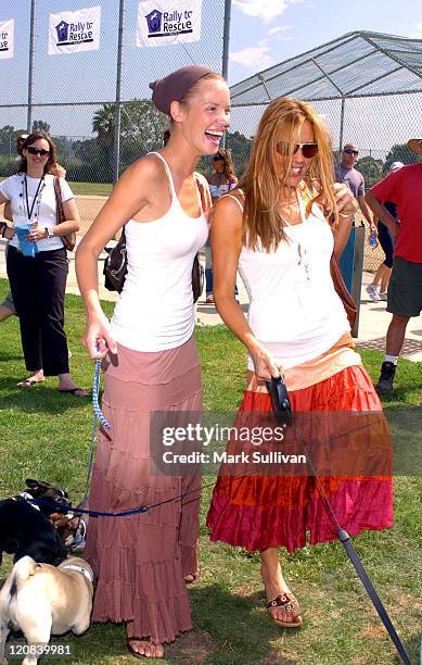 Ashley Scott and Krista Allen during Purina's Rally To Resuce 2005 - Purple Carpet at Barrington Recreational Center in Brentwood, California, United...