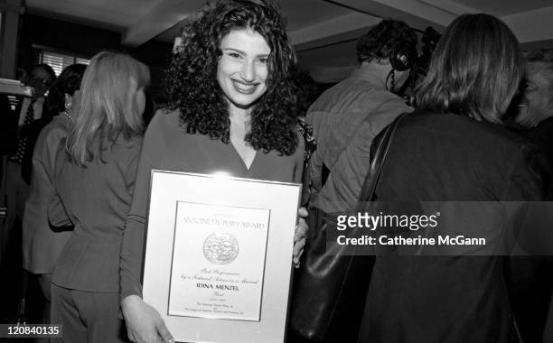 Idina Menzel, of the original cast of the Broadway musical "Rent", poses for a photo at the Tony Award nominations in 1996 in New York City, New...