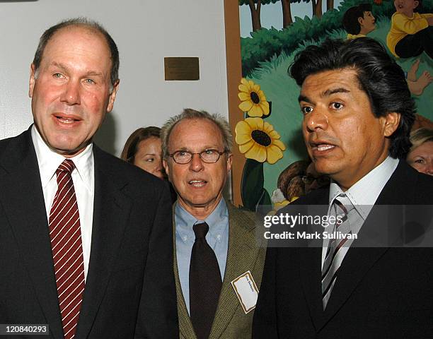 Michael Eisner and George Lopez during Grand Opening and Rededication of the Eisner Pediatric & Family Medical Center at Eisner Pediatric & Family...