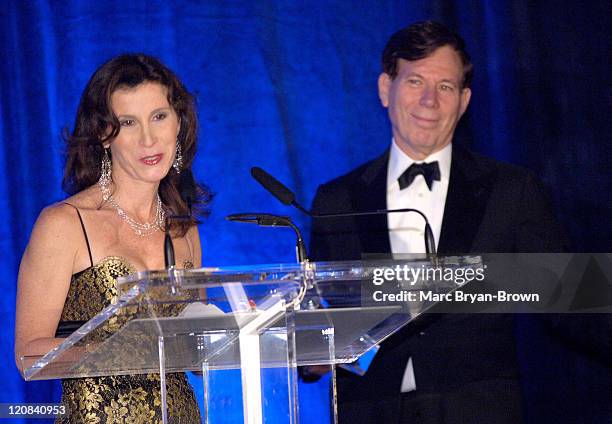 Katherine Oliver and NATAS President Peter Price during Community and Public Service Emmy Award Ceremony at Marriott Marquis in New York City, New...