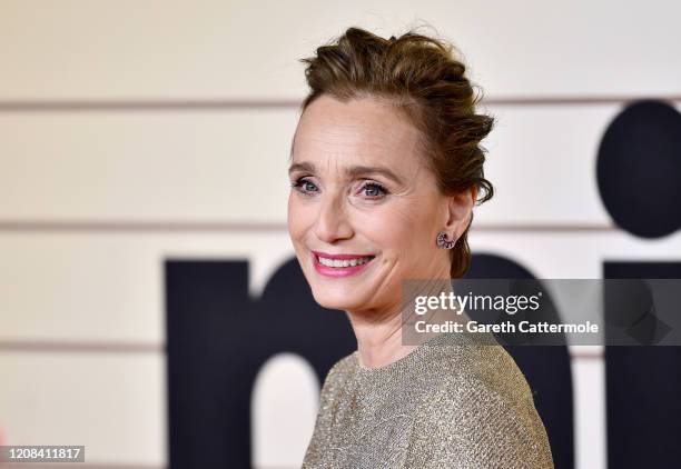 Kristin Scott Thomas attends the "Military Wives" UK Premiere at Cineworld Leicester Square on February 24, 2020 in London, England.