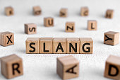Slang - words from wooden blocks with letters