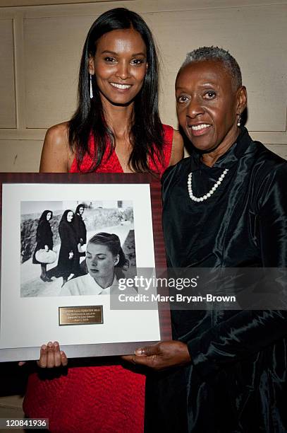 Liya Kebede and Bethann Hardison attend the Gordon Parks Foundation's Celebrating Spring fashion awards gala at Gotham Hall on June 2, 2009 in New...