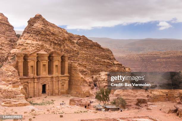 petra, the monastery - jordan stock pictures, royalty-free photos & images