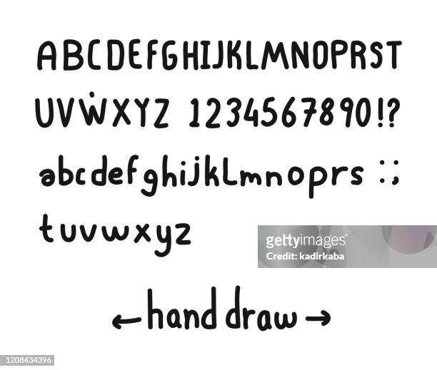 stockillustraties, clipart, cartoons en iconen met ontwerpelement van het tekenelement alfabetvectorillustratie - hand drawn