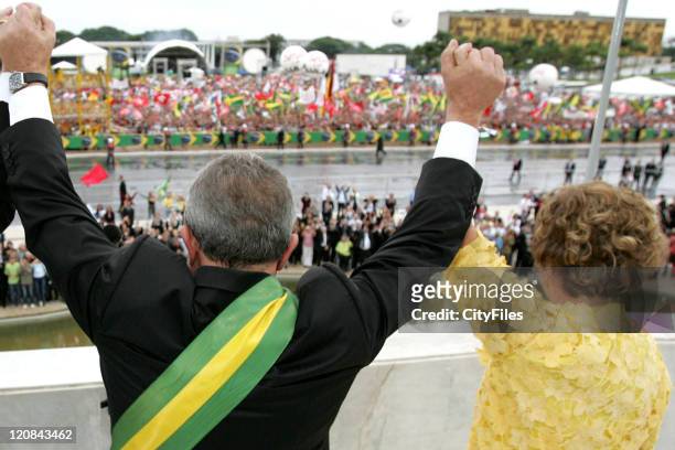 President Luiz Inacio Lula da Silva and first Lady Marisa Letizia