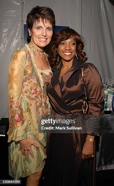 Lucie Arnaz and BernNadette Stanis during Backstage Creations at the 5th Annual TV Land Awards at Barker Hangar in Santa Monica, California, United...