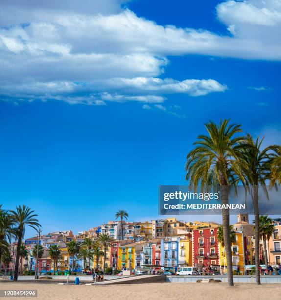 Villajoyosa La Vila Joiosa colorful Mediterranean houses in Alicante Spain