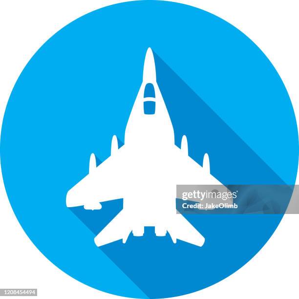 jet icon silhouette - fighter-pilot-icon stock illustrations