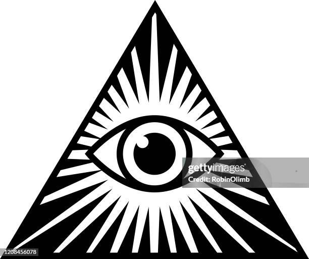 black and white pyramid eye pyramid icon - paranormal stock illustrations