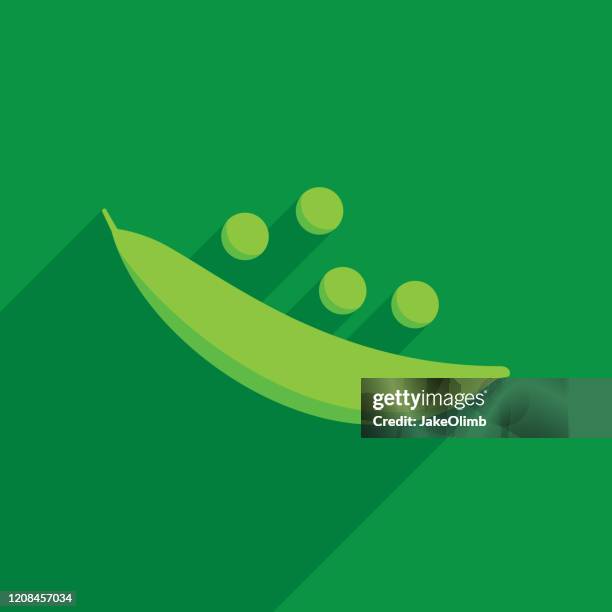 pea pod icon flat - green pea stock illustrations