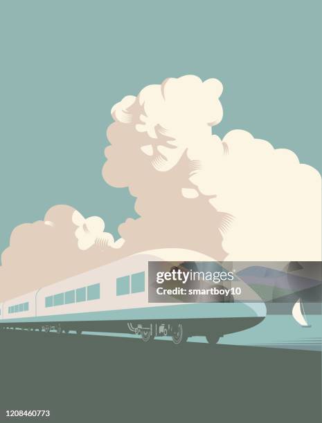 high speed trains - bullet train stock illustrations