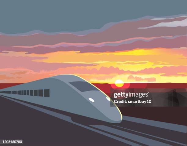 hochgeschwindigkeitszüge - high speed train stock-grafiken, -clipart, -cartoons und -symbole