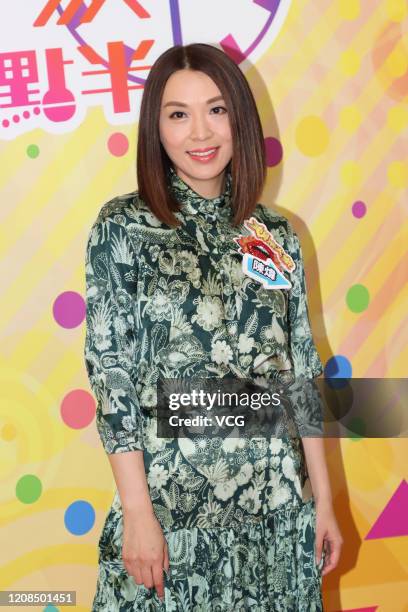 Actress Alice Chan Wai attends TVB television show "Liza's On Line" taping on February 24, 2020 in Hong Kong, China.