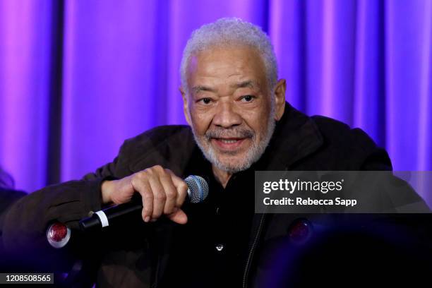 Bill Withers speaks onstage at Reel To Reel: Chuck Berry: Brown Eyed Handsome Man at the GRAMMY Museum on February 24, 2020 in Los Angeles,...