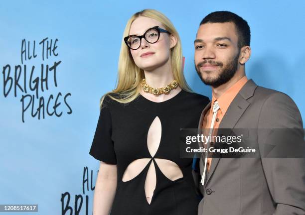 Elle Fanning and Justice Smith attend the Special Screening Of Netflix's "All The Bright Places" at ArcLight Hollywood on February 24, 2020 in...